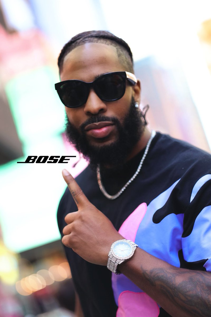 CEO <a href="/amillion1na/">Amillion Mayfield</a> poses for <a href="/Bose/">Bose</a> 😎 #1NAsalute #BoseFrames