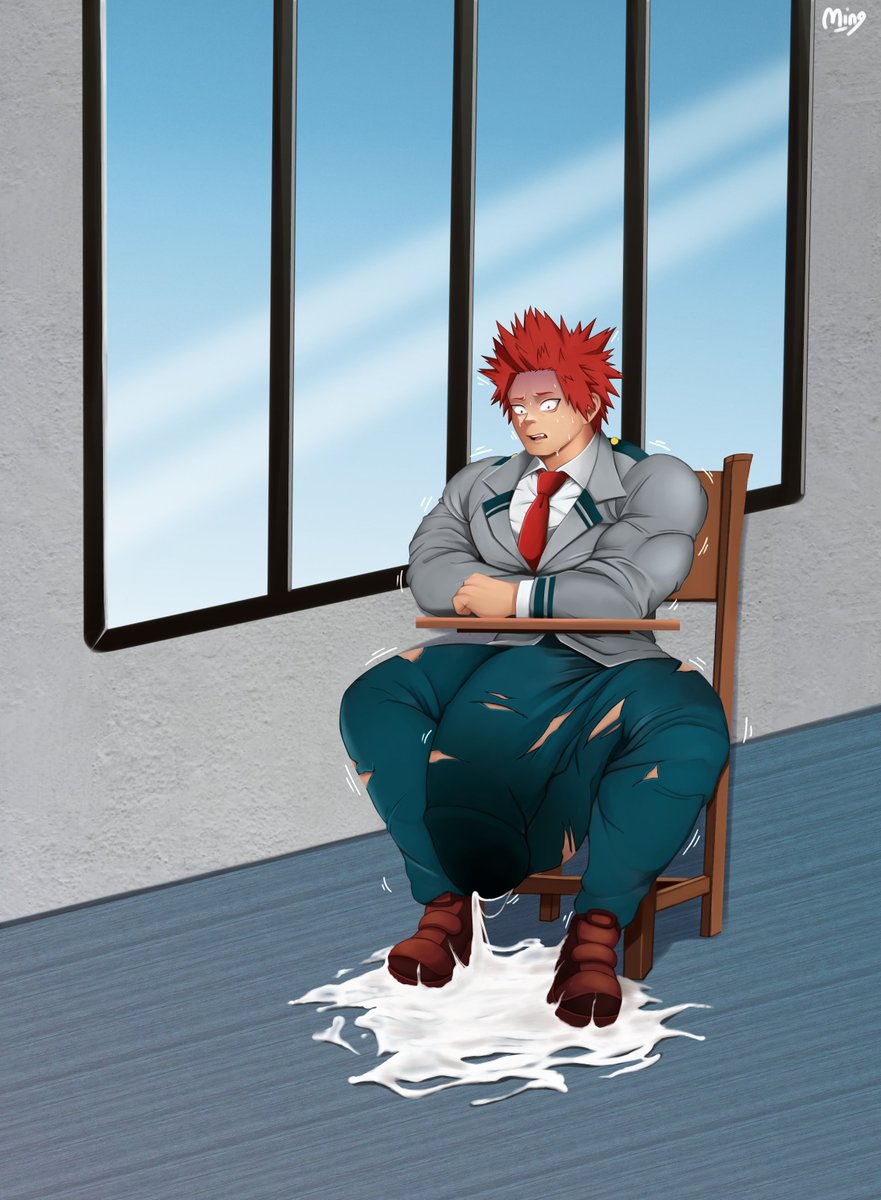LocalPinkKitty's tweet photo. Let's celebrate Kiri's birthday with a wonderful growth sequence drawn by the amazing @MingMin93! The next phase of Kiri's quirk evolution is starting to kick in, but couldn't it have waited until after class!? 😖 At least now he really is an impenetrable wall 😏🥵 https://t.co/sgPDOyHkHQ