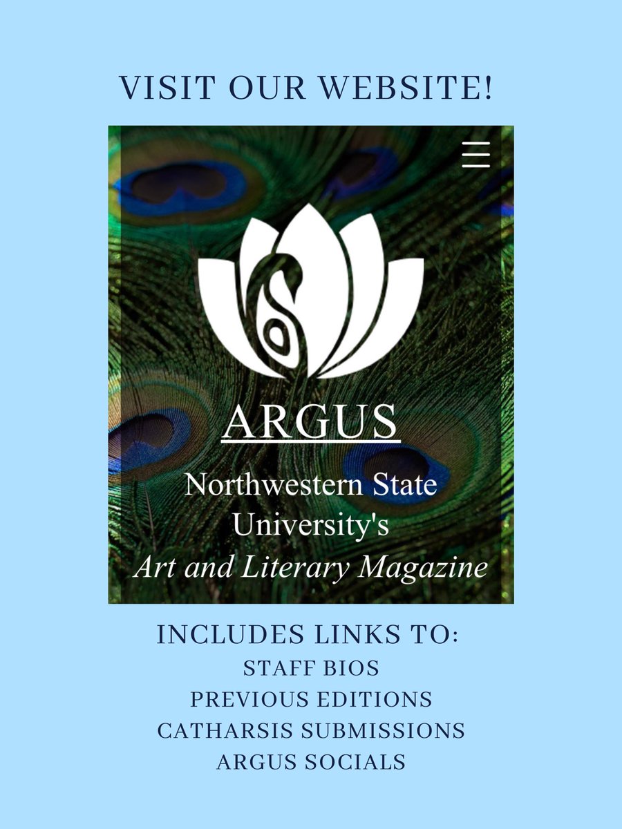 argusatnsula's tweet photo. Check out the new Argus website! There you can find the link to Catharsis submissions, see previous editions of Argus, and get to know your 2022-2023 staff! 💙💙 

https://t.co/Lo3Fu7wuEg https://t.co/91TKjiKsEr