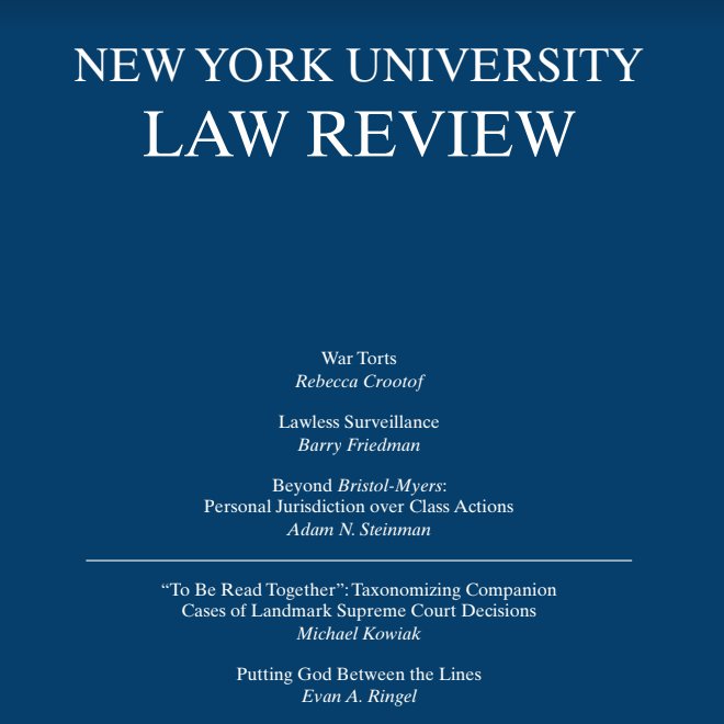 nyulawreview's tweet photo. Our October 2022 issue is now available in print and online. This issue includes three Articles and two Notes. Thank you to all of our wonderful authors and editors! Please read more below: https://t.co/COZaUChduD