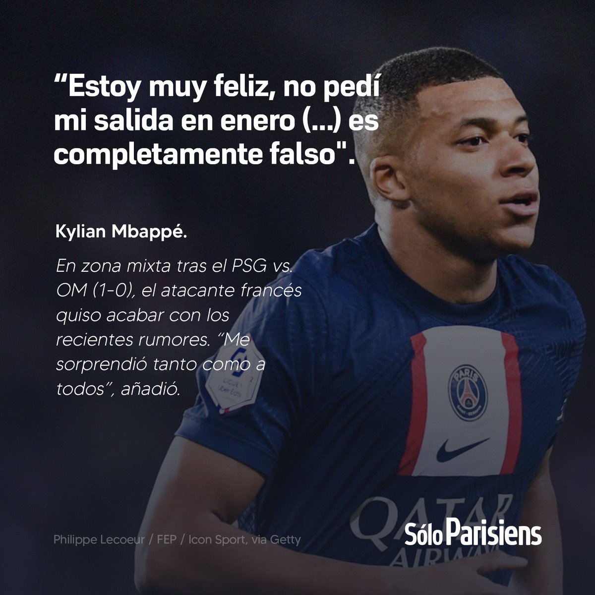 ParisinosNet's tweet photo. ¿Fin de los rumores? Kylian Mbappé fue claro con la prensa en zona mixta tras la victoria del PSG sobre el Marsella (1-0).

#PSG #PSGOM https://t.co/mdcbpVOgDK