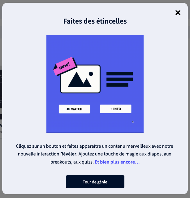 alexchenette's tweet photo. GENIALLY | Game changer si vous utilisez @genially_fr à des fins #pédagogiques ! Vous pouvez désormais cliquer sur un élément pour en révéler un autre 🤟 Oh, les possibilités... #EduQc #Education #genially https://t.co/aVl9lxyoaW