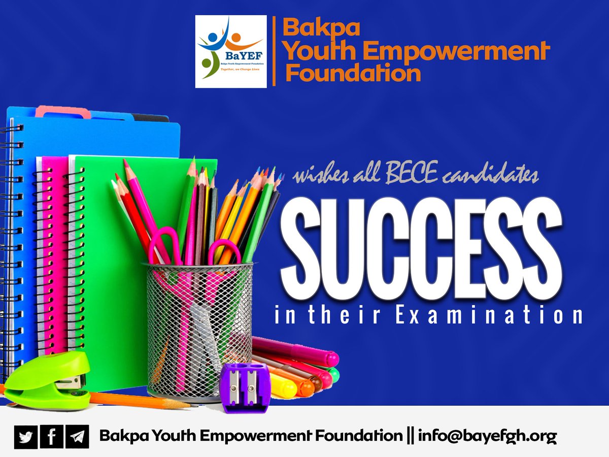 Bayefgh's tweet photo. Wishing  all candidates, most especially candidates from our beloved traditional area Bakpa success in their exams. May good luck be in your favour, and your preparation brings fantastic outcomes. All the best! https://t.co/PwGUlSg1FH