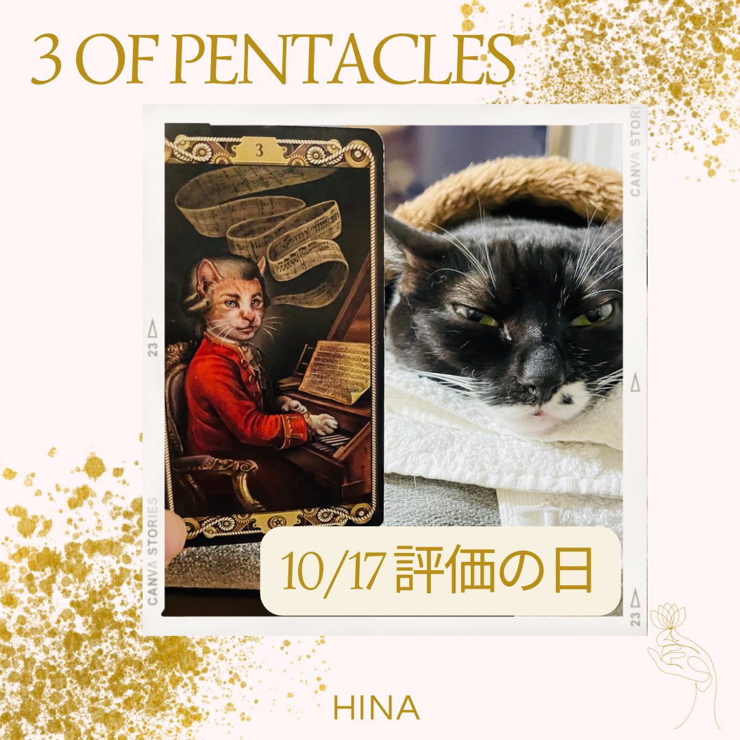 oraclerinko's tweet photo. 10/17評価の日💮あなたの能力が評価されます👍自分では普通だと思ってきたことが周囲の人には技能と認められ、注目を浴びるかも✨チャンスなので自信を持って自分をアピールしましょう🤲 #3ofPENTACLES #やっぱり写真は苦手ニャ #デイリータロット #CATTAROT #dailytarot #猫 #cat #ねことタロット https://t.co/yz5MB82NQB