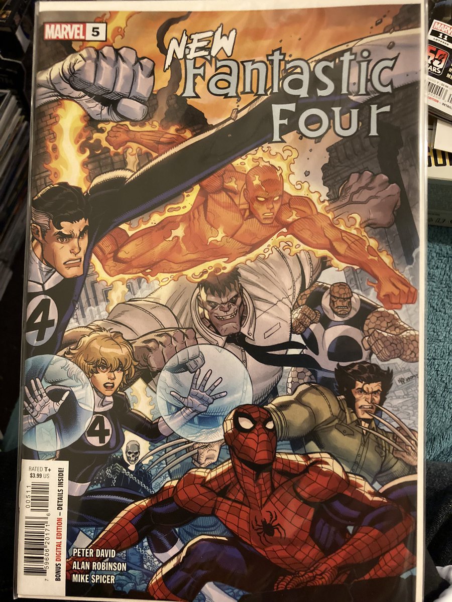 Iamzodkneel's tweet photo. #ComicsReadToday : 

The Amazing Spider-Man #11 (LGY#905) 
Ghost Rider #7 (LGY#250)
New Fantastic Four #5 
Spider-Man #1 (LGY#157) with hyphen 😆 … https://t.co/gqDxHGtfiS