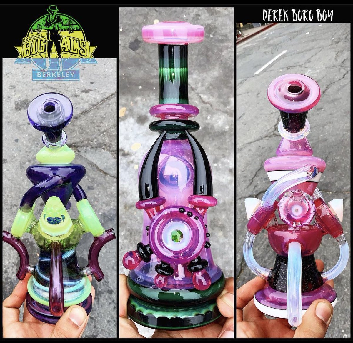 BigAlSmokeshop's tweet photo. Faceted Beauties by @derekboroboy 💎🌲💰🙏⛸🛼🎳🏝

Sale On Website
https://t.co/F5QXUvgh0G

#derekboroboy #doubleuptakerecycler #glassporn #faceted #fullyworked #gem #diamonds #experimentalgreen #functionalglassart #bigalssmokeshop https://t.co/QUAqntRi23