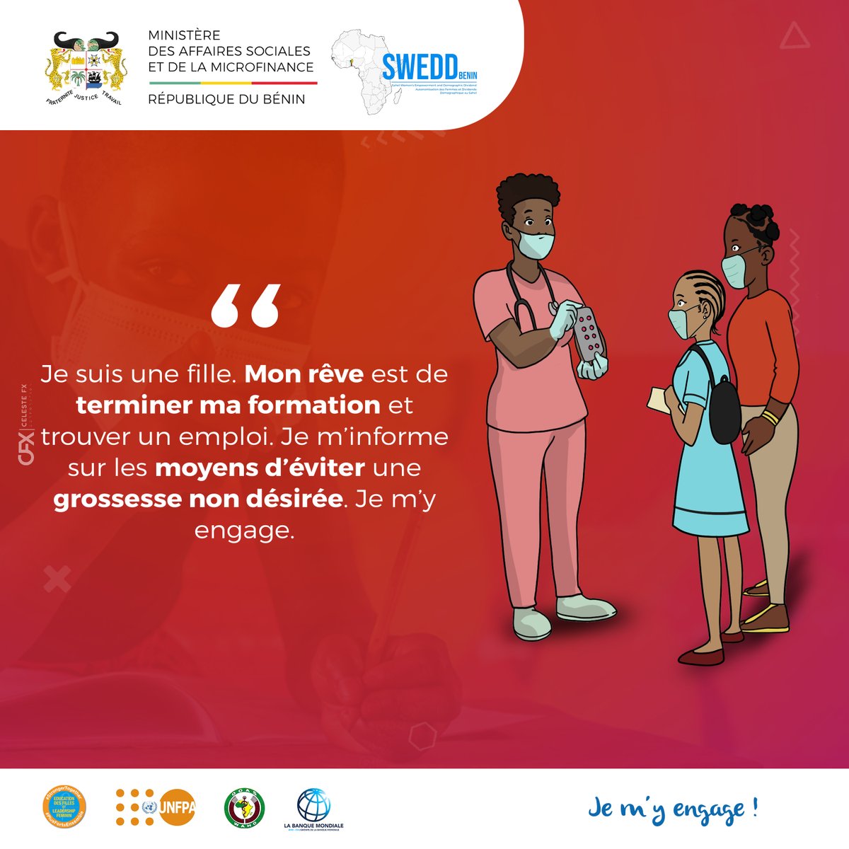 sweddbj's tweet photo. L’accès aux méthodes de contraception pourrait permettre aux filles d’éviter les grossesses non désirées et de réaliser leur rêve.

#StrongerTogether Cc @unfpa_benin @BM_Afrique https://t.co/QpxaKEAkMr