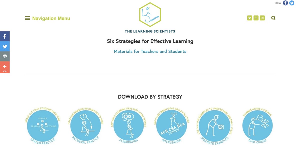 LisaCoc32964717's tweet photo. For students unsure about how to study for English (or any subject), The Learning Scientists website is full of student-friendly tips based on current academic thinking #retrievalpractice #interleaving #spacing #dualcoding #elaborativeinterrogation https://t.co/OeoJyMY1bc