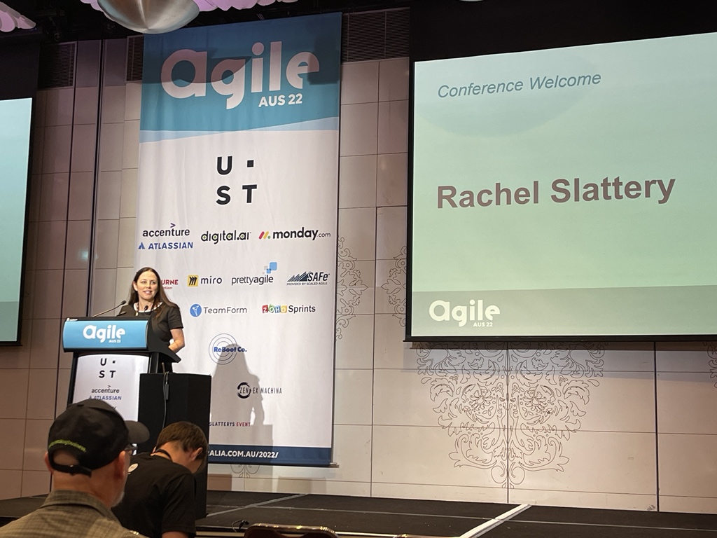 Great to see Rachel kicking off #AgileAus 2022 this morning