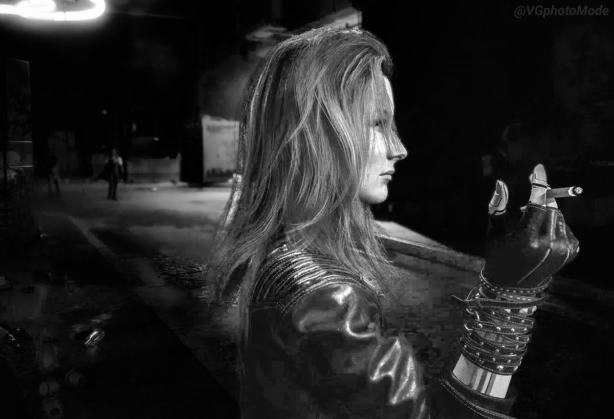 VGphotoMode's tweet photo. #Cyberpunk2077 NPCs in bnw for #NPCsunday 

#PS5share #PS5 #VGPunite #VirtualPhotography #VGphotoMode #ThePhotoMode #Shutterpunk #Cyberpunk2077photomode https://t.co/dYdL5Id4fL
