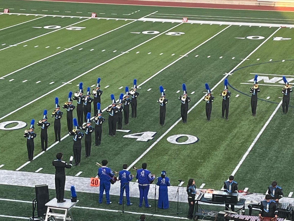 NISDJay's tweet photo. Congratulations To the Mighty Mustang Band! On to area!  What an amazing performance!  💙 https://t.co/h4wLfnhy4i
