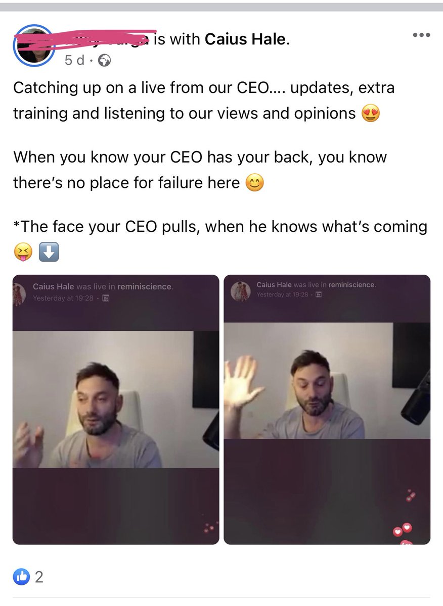 AntiMLMwriters's tweet photo. #CaiusHale quietly rebuilding his #pyramidscheme #TSLife under a new name: #Reminiscience. Same #scam, same damage to ppl, same lies, just different shaped bottles and a shift away from #RepublicofIreland. @UR_UrbanRetreat @ActiLabs_ provides the cover. #antiMLM https://t.co/IvYVxkjtXJ