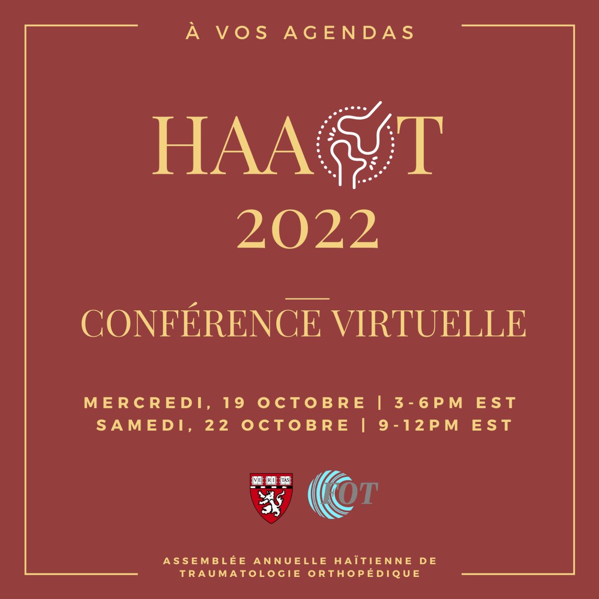 HAAOT22's tweet photo. Veuillez vous joindre à nous pour cette année l'Assemblée annuelle haïtienne sur les traumatismes orthopédiques alors que nous discutons des meilleures pratiques pour la recherche et la recherche en cours en Haïti. Vous pouvez vous inscrire pour recevoir le lien zoom ici : https://t.co/STnvvkLMKK