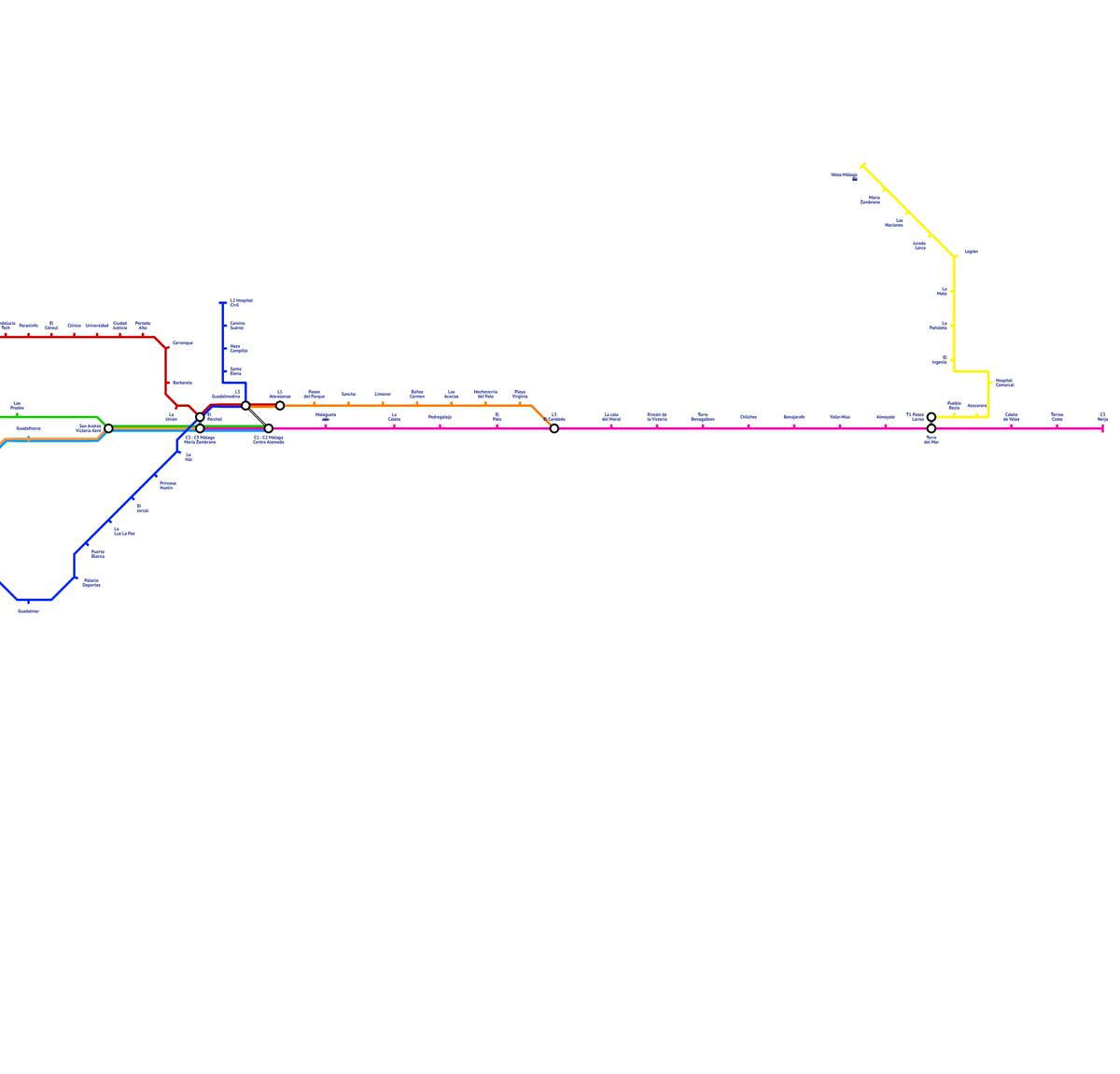 Ida de olla o algo que Málaga como cualquier otra ciudad necesita?
Os dejo mi idea de red de Tren de Cercanías y Metro que Málaga podría tener.
Bajo mi punto de vista es posible hacerlo, no es tan descabellado y mejoraría infinitamente la movilidad en Málaga.
Falta pasta y ganas.