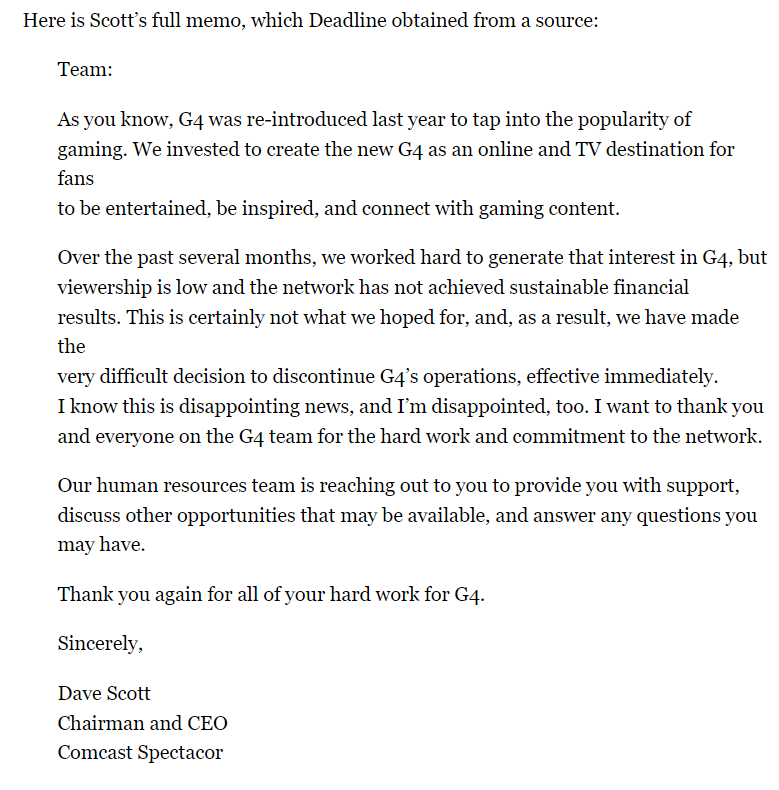 Wario64 On Twitter G4TV Shuts Down Just A Year After Its Relaunch Https t co k85dUIibCL 