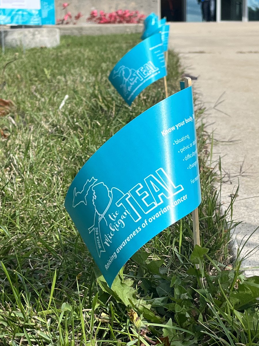 OaklanduSHS's tweet photo. Help spread awareness for Ovarian
Cancer! Come take a look at the symptoms outside of
Kresge Library and the bridge at the SHS building to
help keep yourself and others safe and aware!
#mioca #tiemichiganteal #oushs #joineclipseou #oaklanduniversity https://t.co/YE2ZL3w0yG