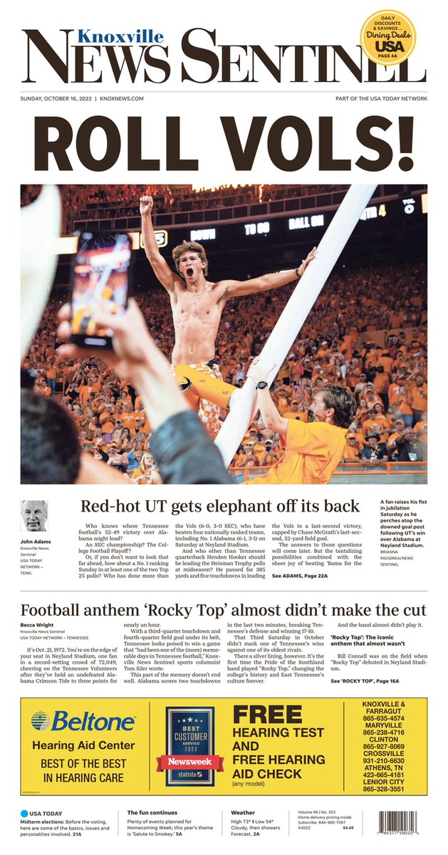 markjosephramos🇵🇭🇨🇦 on Twitter "Knoxville News Sentinel front page