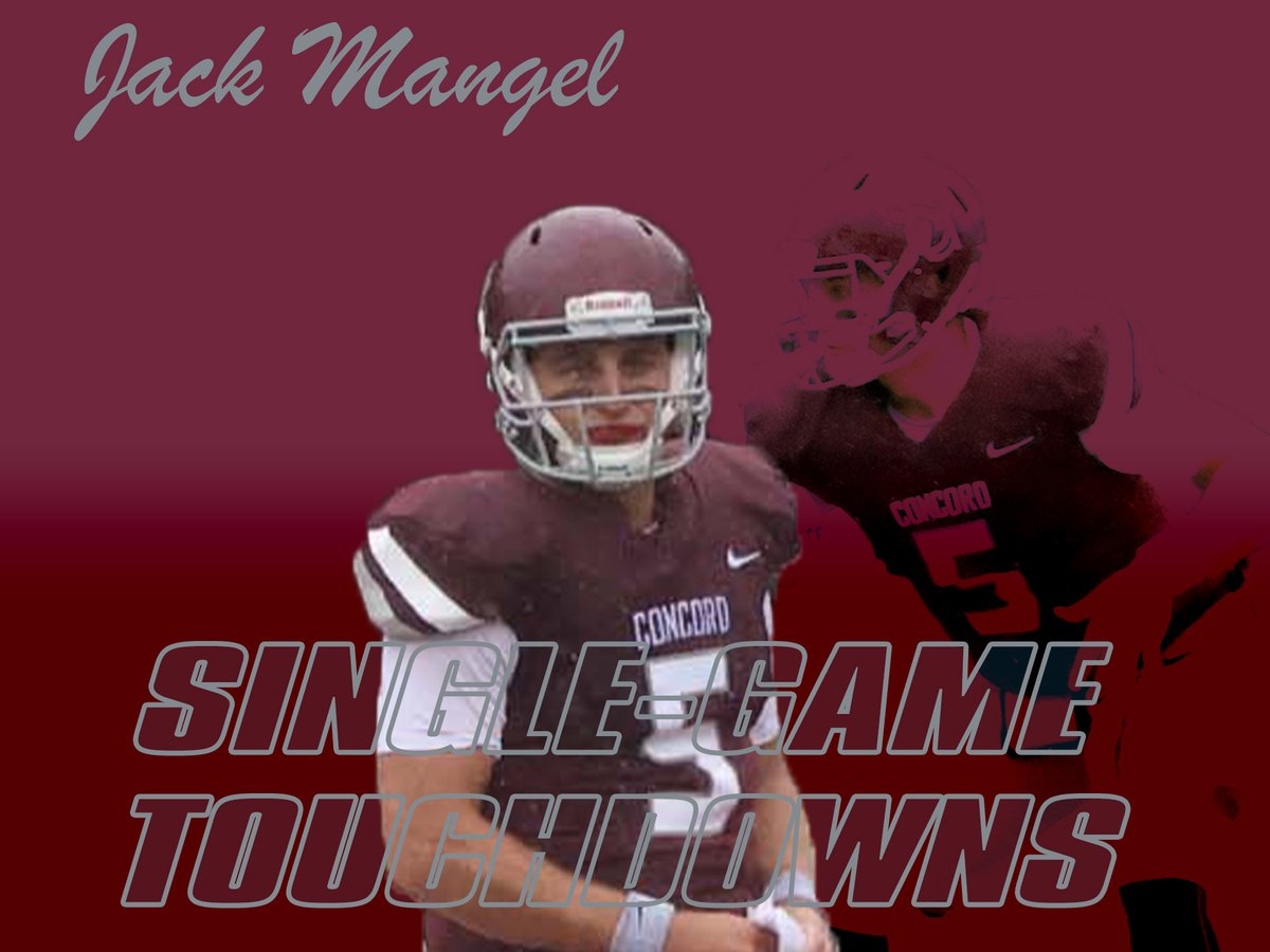 One record from <a href="/ConcordFootball/">Concord University Football</a>. Jack Mangel became the first quarterback in program history to throw six touchdowns in a game