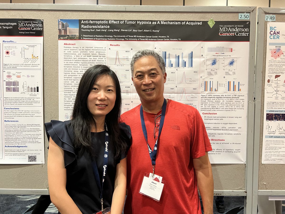 Great to see postdoctoral fellow from my lab, Dr. Youming Guo, present her work on #ferroptosis, #hypoxia, and #radiation at #radres2022. ⁦<a href="/MDAndersonNews/">MD Anderson News</a>⁩ ⁦<a href="/Dadi_Jiang/">Dadi Jiang</a>⁩ #radonc #endcancer