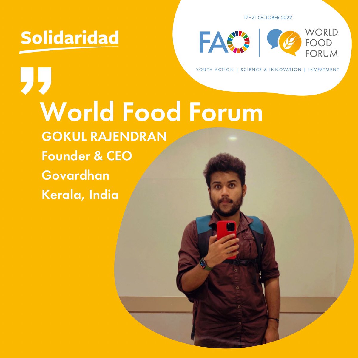 Govardhanapp's tweet photo. Going to the World Food Forum flagship event at the @FAO Headquarters, Rome🇻🇦, Italy 🇮🇹. Aiming to promote a Healthy diet &amp; a Healthy planet. Our Founder &amp; CEO Gokul Rajendran  will be at WFF2022, Rome, Italy🇮🇹 (In-person)
#healthydietshealthyplanet 
#wff2022 #worldfoodforum https://t.co/PFElOKagHN