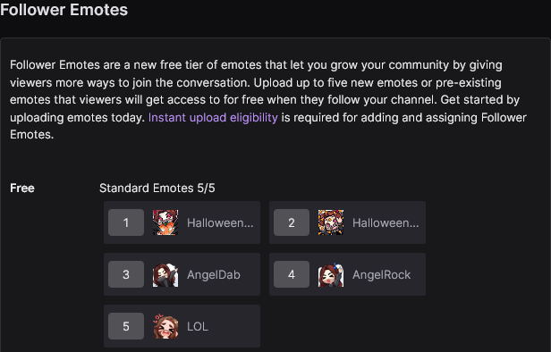 angariusangel's tweet photo. Aaaaa......!! I got my Follower emote slots!! I already picked which one they're going to be! I look forward to seeing them used!! #moreemoteslots #emoteaddict https://t.co/ODhuRUVdGm