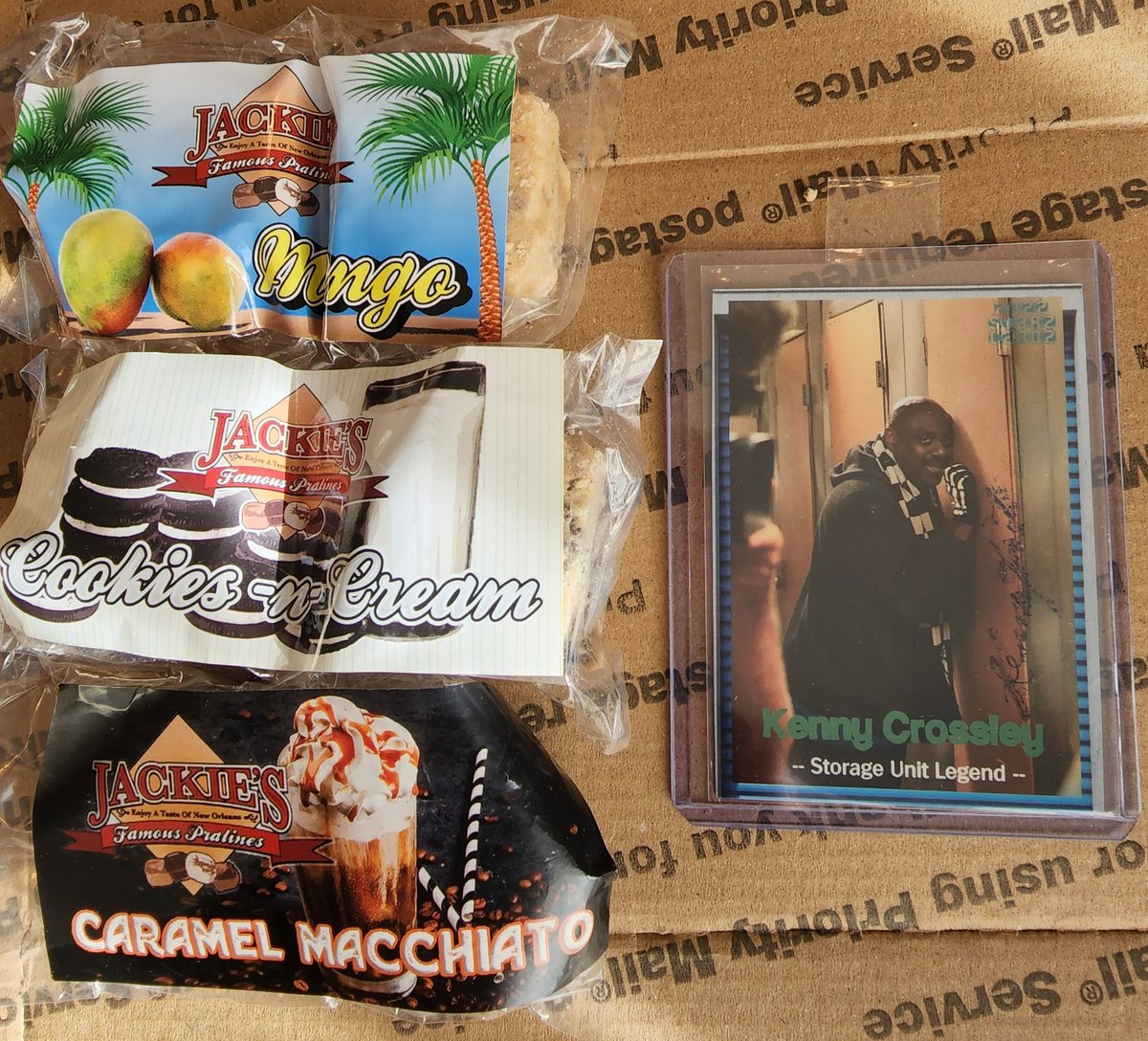 Thank you to my pal Kenny for signing my card n sending these delicious candies! Visit Kenny's page at <a href="/JackiesFamous/">kennycrossley</a> to get you Pralines today!!