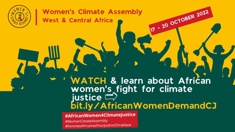 #AfricanWomen4ClimateJustice✊. Excitement💃 is mounting as the @kebetkachewomen & @WoMin_Africa gears up to open its doors to #Africa’s biggest #WomenClimateAssembly from 17 - 20 October in Niger Delta. #COP27 @AfricanCJGroup @NnimmoB stay tune👇