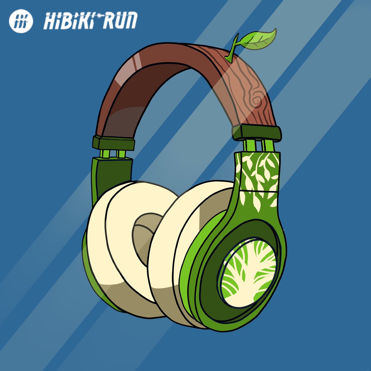 I designed a new type of headphone for #HibikiRun <a href="/HibikiRunTeam/">Hibiki Run 🎧 響 | Play-to-Collect</a> 

Name: Sprout 🌱 
Wooden, brown and green body.  Light yellow foams. The tree in the circle represent the connection with our souls. ✨