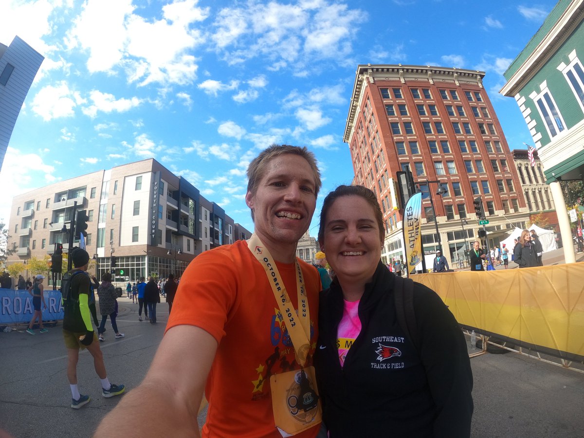 WGarrettScience's tweet photo. Ran the Des Moines marathon today.  Finished in 2:58.26 (6:49/mile) with another sub-3 and a 2024 Boston Marathon Qualifier.  Carried my GoPro with me check back later this week for video of the run. https://t.co/8KHTPNlm5Z