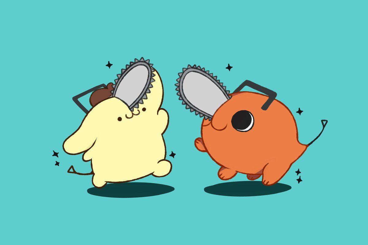 komosaur's tweet photo. pompompurin x pochita #pochita https://t.co/RbGAamBnru