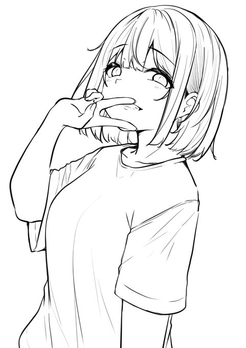 ワンドロで描いた線画との差 