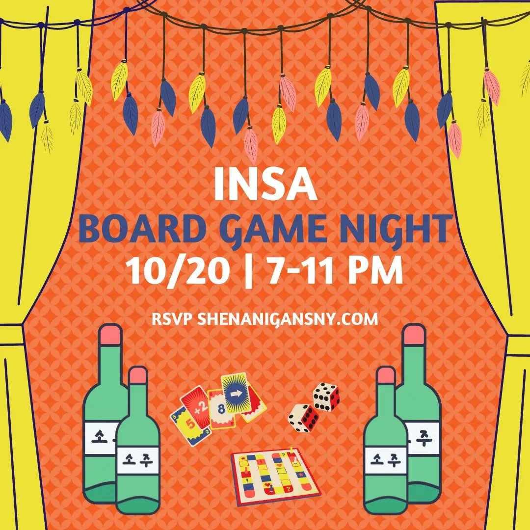 ShenanigansNY_'s tweet photo. #ShenaniganNY 's first board game event @insabrooklyn will be this Thursday, October 20th! Enjoy playing games outside with some Korean BBQ. For more information and to RSVP, visit our website: https://t.co/cwrXamM0Ha
#ThingsToDoInBrooklyn #BGG #KoreanBBQ https://t.co/C0Z4i9B5f2