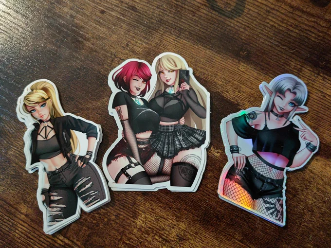Sticker Sunday has returned, and today's batch is GOTH GIRLS! Get em while they last  25 of Each Available Available Individually or in a Discounted Bundle Normal and Holographic Versions  