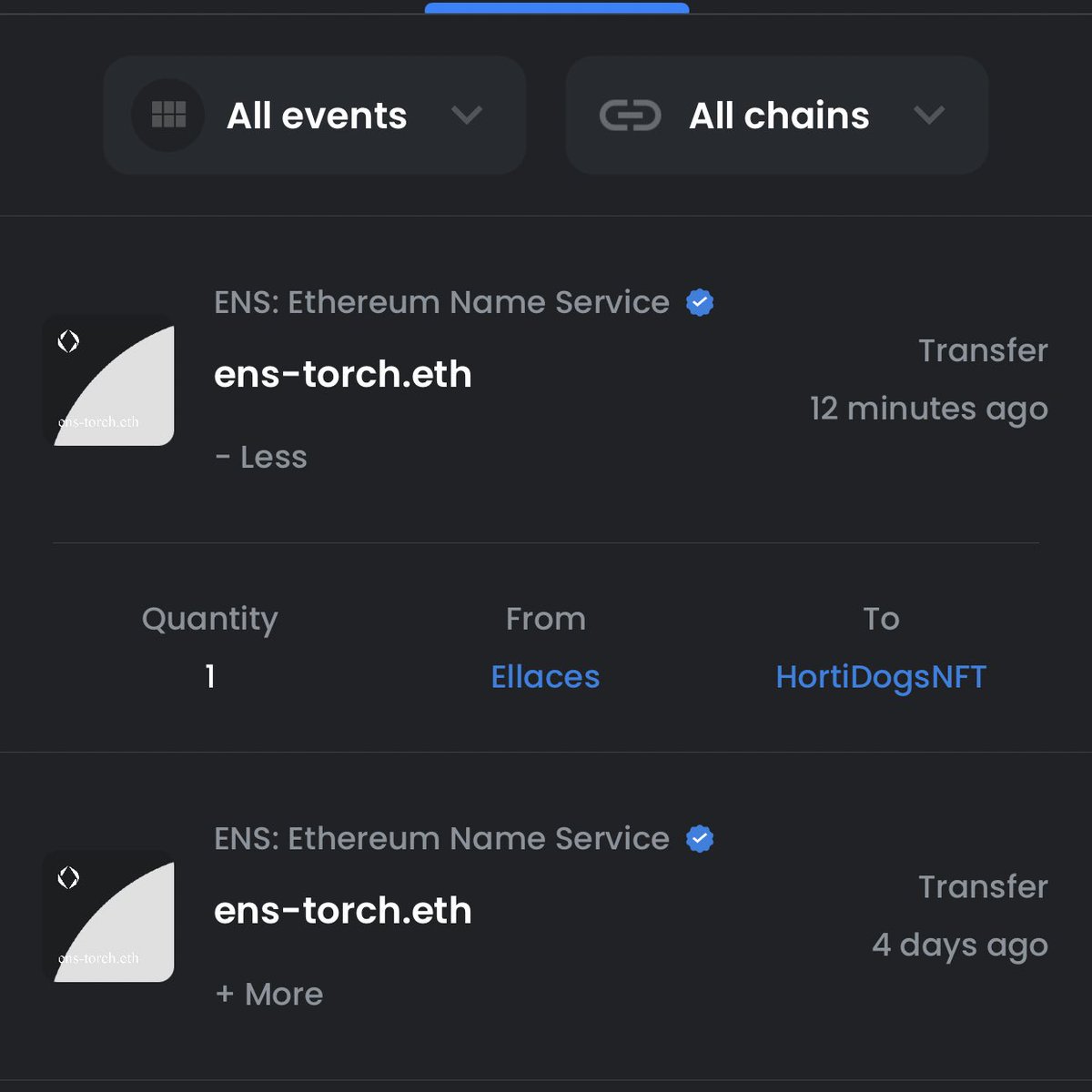 Passed the ENS torch to <a href="/HortiDogsNFT/">Grace</a> to continue the <a href="/ENSTorchRelay/">ENS-Torch-Relay.eth</a> 🙆🏻‍♀️ Sis right here is one of those that I hold dear in the space! We met as NFT artists but we’ve gone on to explore projects tgt &amp; she’s one of those that keeps me sane in Web 3! Here’s to our friendship 👯‍♀️