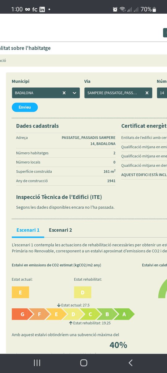 Sebasti72322179's tweet photo. @xtovarm @Totbadalona @AjBadalona En teoría es el 20, de 1943... que debería tener el ITE pasado al cumplir 45 años la fincas adyacentes no la tienen pasada y que seguramente correrán la misma suerte... https://t.co/U4MUoCSL0I