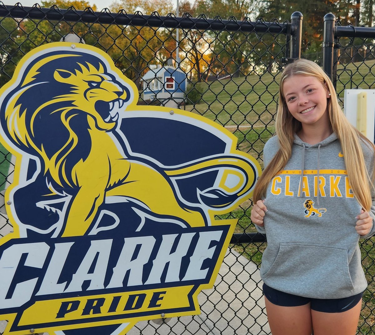 ashmckamely's tweet photo. I am very excited to announce my verbal commitment to continue my academic and athletic career at Clarke University! I wanted to say thank you to my teammates, parents, and coaches for helping me along the way! Can’t wait to be apart of the Pride family! #GoPride https://t.co/wVuMK377iI