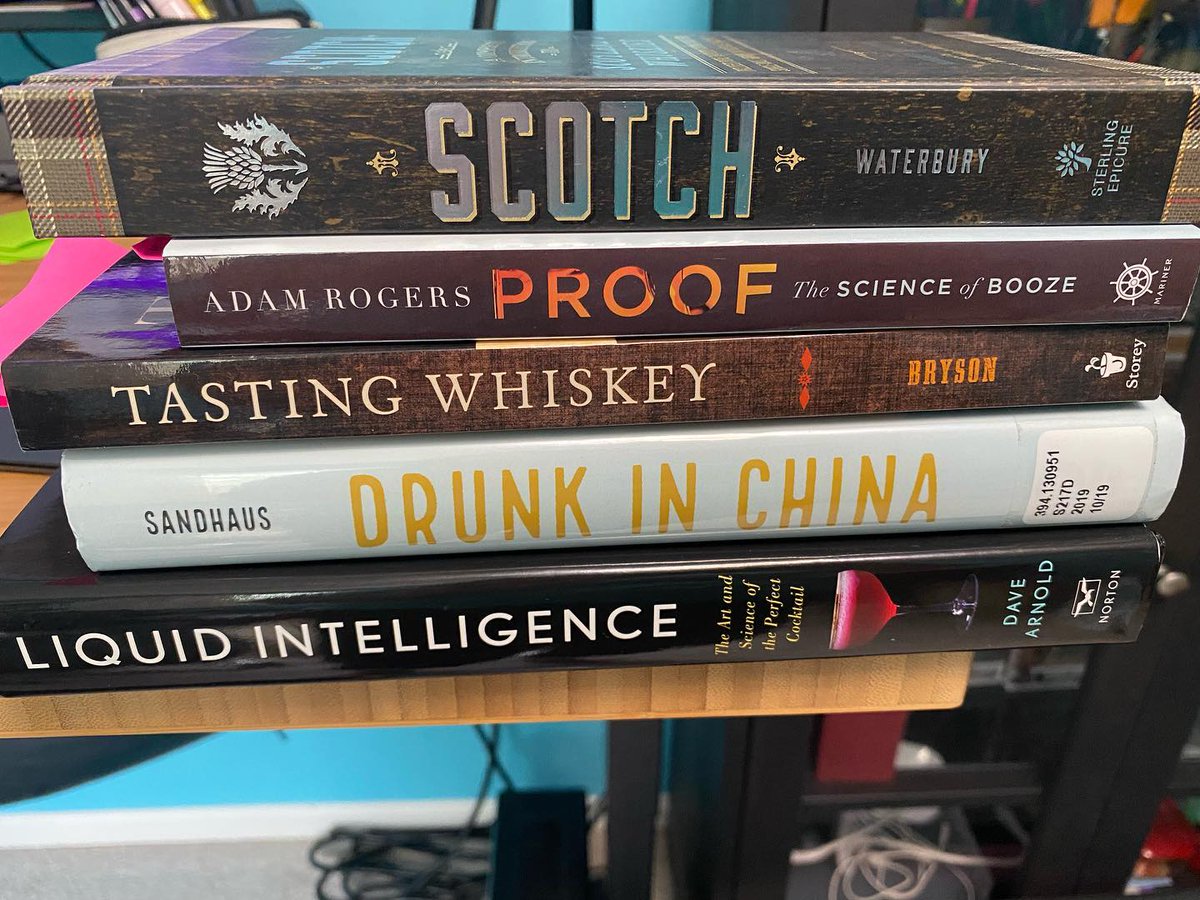 DrinkableGrape's tweet photo. I’ve been doing a lot of reading over the last few months. Some in prep for WSET Level 3 spirits. Some more “fun” reading of spirits. 

Gotta give a giant shout out to Drunk in China and Proof. Really great reads. 

Any new reads books on spirits I should check out?
.
.
.
#whiske https://t.co/GypRSAK24n