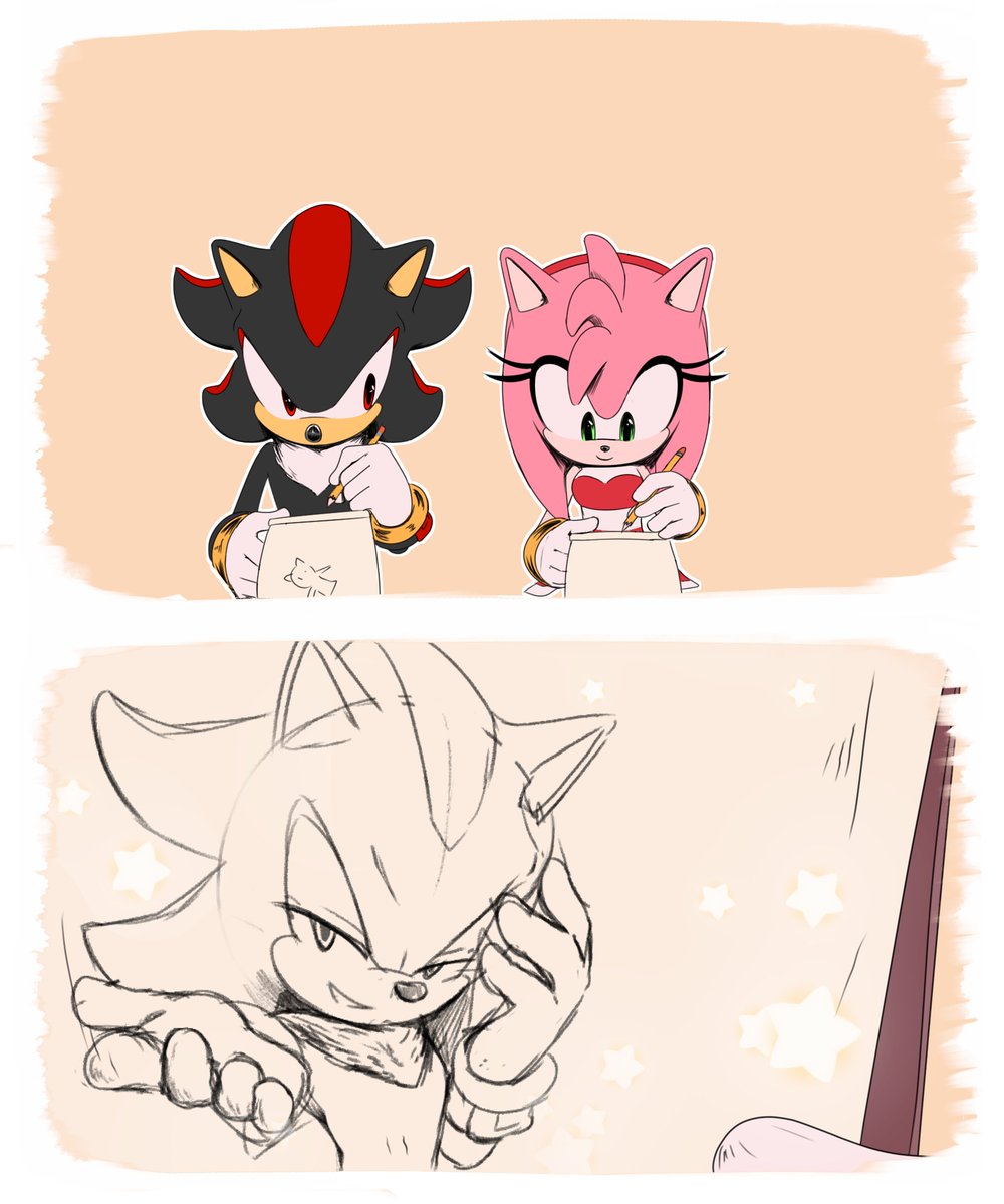 Chocomilk Fanfic on X: Context: Amy and Shadow went out as friends, or so  Amy thought, Shadow thought it was a date 😆, but a gossip show saw them and  now they're