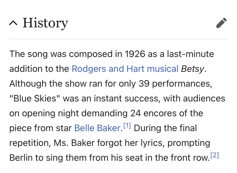 The history of the song “Blue Skies” is absolutely unhinged