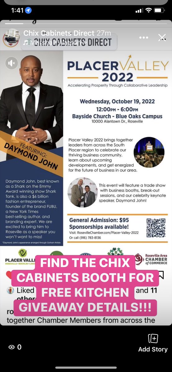 ChixCabinets's tweet photo. I’m looking forward to Wednesday’s tradeshow! 🔥 #chixcabinets #BaysideBlueOaks #RosevilleChamber #roseville #DaymondJohn ￼ https://t.co/2Xeq3ZR6Sp