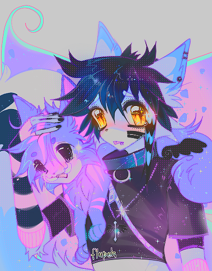 MAIMEDW0LF's tweet photo. my edgy emo lupe vs my hyper rave scene lupe #neopets https://t.co/rb5Jt5qR3q