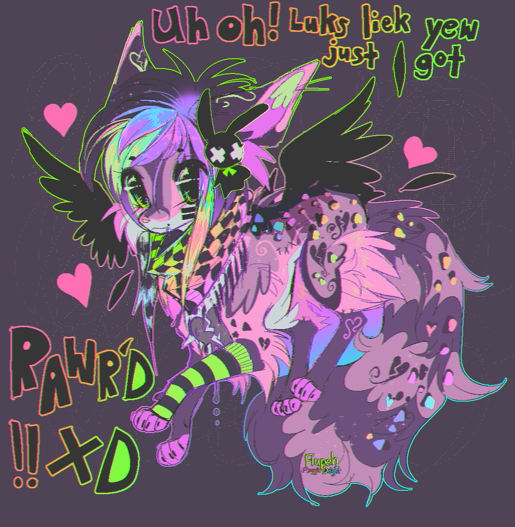 MAIMEDW0LF's tweet photo. my edgy emo lupe vs my hyper rave scene lupe #neopets https://t.co/rb5Jt5qR3q