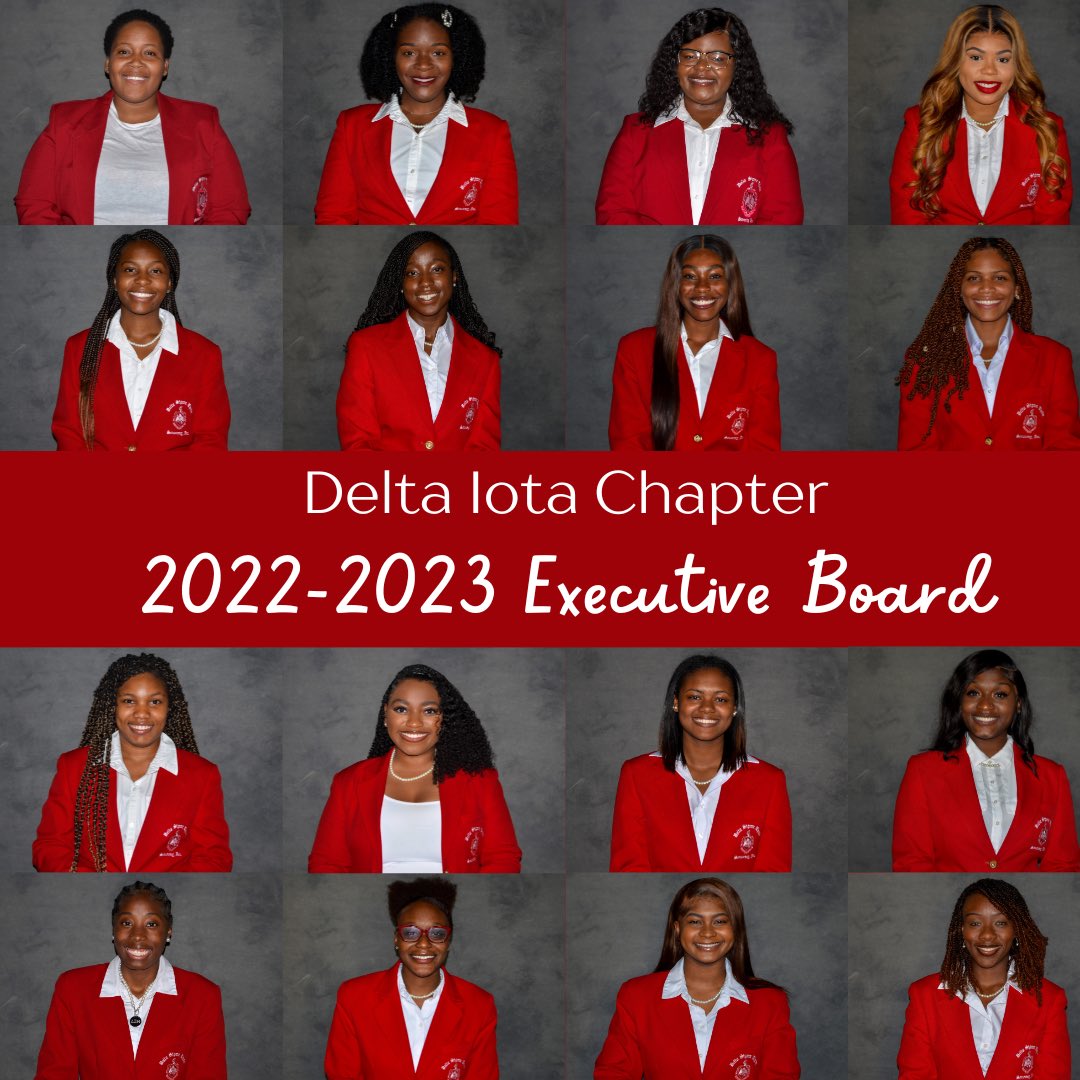 DstDeltaIota's tweet photo. Introducing The Delta Iota Chapter of Delta Sigma Theta Sorority Inc. 2022-23 Executive Board ❤️(part 1) https://t.co/Dn357zaNWE