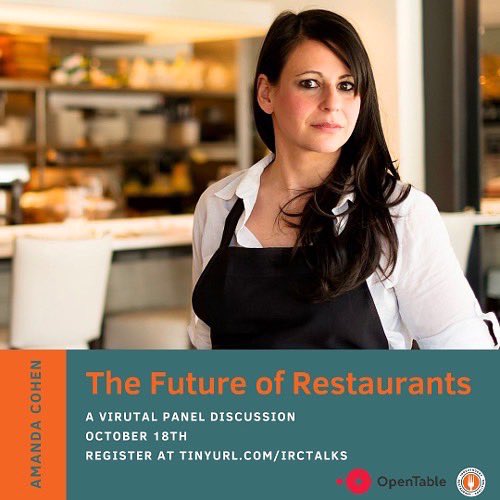 Melba Wilson, Ellen Yin, Erick Williams, and Amanda Cohen will be joining us on 10.18 at 11am ET for a discussion on fostering the next generation of hospitality professionals, presented in partnership with @OpenTable. Register today at tinyurl.com/irctalks