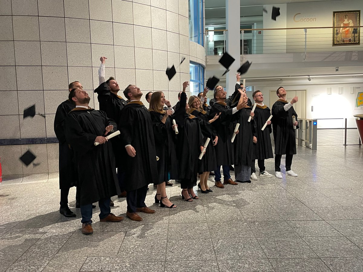 ForForcht's tweet image. Dr. Garrett celebrated with our Global MBA cohort graduating this weekend in Germany. Congrats to our grads!  And, of course, presenting the signed baseball…😄