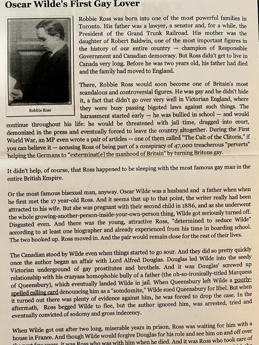 KenBoesem's tweet photo. In May & Oct 1882 #OscarWilde met hot young #Canadian #queer #RobbieRoss โฆand the rest was history! #HappyBirthday Oscar! Weโll always have Toronto. ๐๐โค๏ธ๐จ๐ฆ https://t.co/eBTLSYV0Cr
