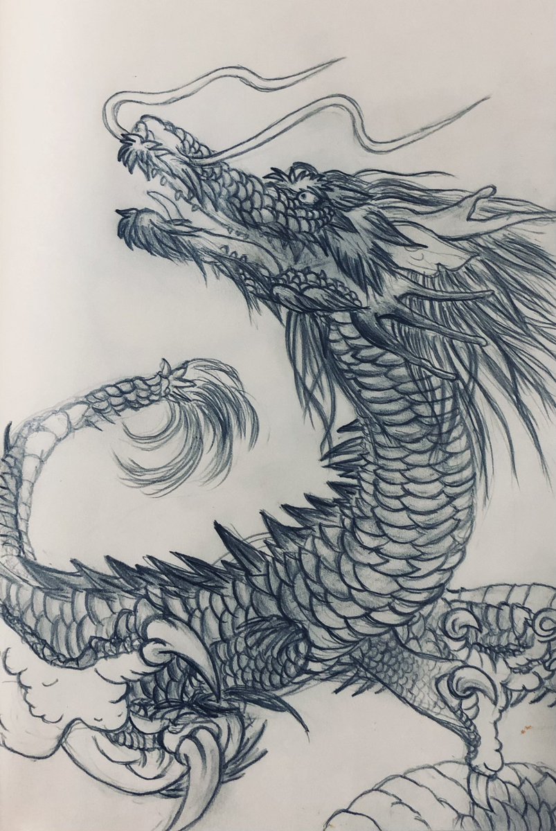 colorfulrhythm's tweet photo. ・
今日も、いい一日に
なりますように🐉✨
・
・
・
#草場一壽
#龍
#模写 https://t.co/ENYmWDwomn