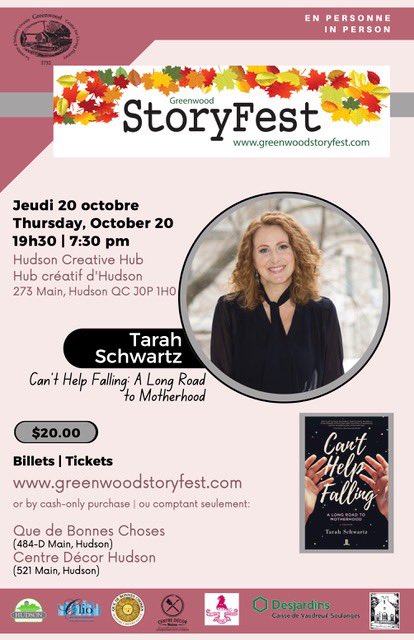 Tarah Schwartz (she/her) (@tarahdschwartz) on Twitter photo So exited to be speaking at StoryFest in #Hudson this Thursday. It’s even more meaningful as I call Hudson home. If you’re in the area…😊. I’ll be talking about the journey - to motherhood and to becoming an author. #author #bookreading <a href="/LLP_Publishing/">Linda Leith Publishing</a> So exited to be speaking at StoryFest in #Hudson this Thursday. It’s even more meaningful as I call Hudson home. If you’re in the area…😊. I’ll be talking about the journey - to motherhood and to becoming an author. #author #bookreading <a href="/LLP_Publishing/">Linda Leith Publishing</a>