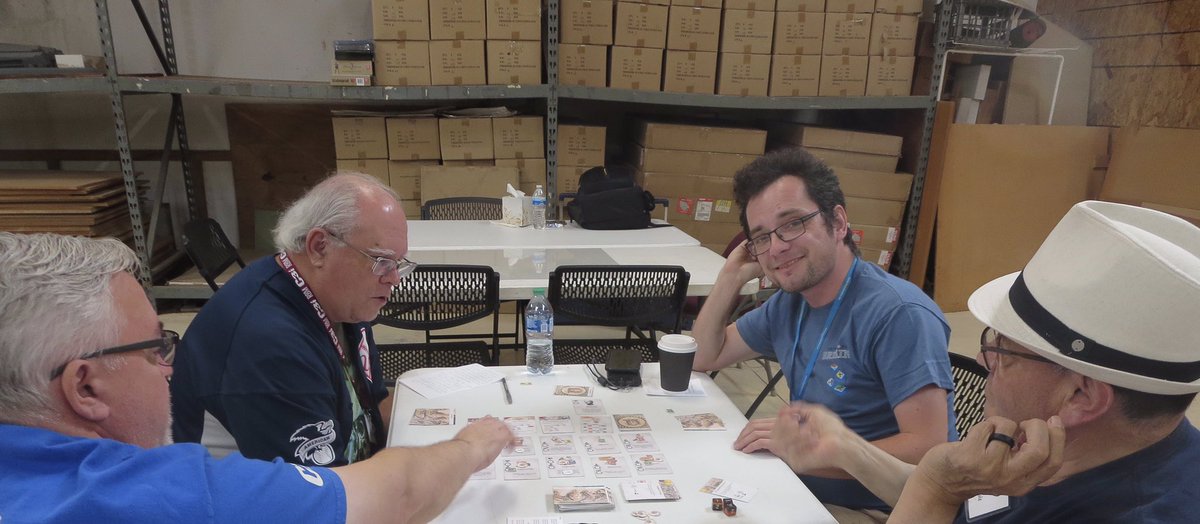 BoardGameBloke's tweet photo. Pics from Sunday morning at the #WeekendAtTheWarehouse 

Ryszard demoing ‘At the Court of the Great King’, a #boardgame designed at the #ConsimGameJam2022 by Tyrel Lohr and Ryszard Tokarczuk.

@consimgamejam https://t.co/ekdPTQeqJF