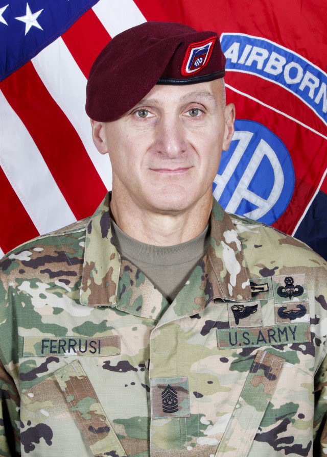 It is with deep sadness that we share the recent loss of CSM(R) Michael Ferrusi.

Ferrusi was involved in a bicycle training accident a week ago that resulted in his hospitalization for injuries.

Ferrusi served as the Command Sergeant Major of <a href="/82ndABNDiv/">All American Division (inactive)</a> from 2017 until 2019.